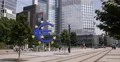 UHD 4K Pedestrian Walking Sidewalk Busy Center Euro Sign Frankfurt People Walk 4k or 4k+ Resolution