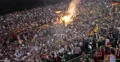 UHD 4K Soccer Fan Light Flares Smoke Bomb Inside Stadium People Crowd Supporters 4k or 4k+ Resolution