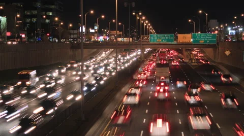 UHD 4k Timelapse of traffic jam at rush hour on highway Stock Footage