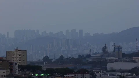 UHD/ 4k timelapse transition from day to night in a Brazilian big city Stock Footage 75846215