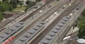 UHD 4K Trains Departure Arrival Tracks Passenger Walk Aerial View Infrastructure 4k or 4k+ Resolution