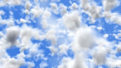 UHD 60 fps 3D animation of the realistic blue cloudy sky Video stock 106852746