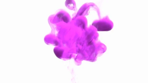 UHD 60 fps 3D animation of the pink ink in a liquid against the white background Stockbeeldmateriaal 109140147