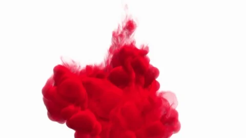 UHD 60 fps 3D animation of the red ink in a liquid against the white background Stockbeeldmateriaal 109141638