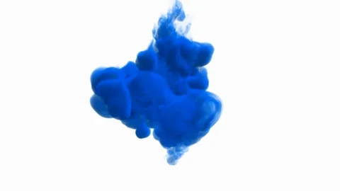 UHD 60 fps 3D animation of the blue ink in a liquid against the white background Видео 109141669