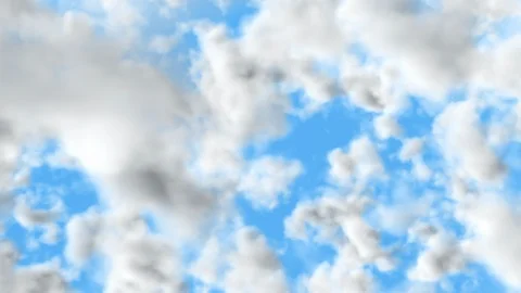 UHD 60 fps camera fly through realistic 3D animation of the blue cloudy sky Stock-Footage 108488898