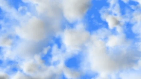 UHD 60 fps realistic 3D animation of the blue cloudy sky Stock Footage 117891570
