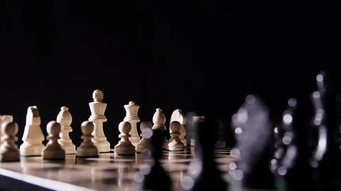 UHD Chess Board Medium Shot. Cinematic. Slider Video stock 90751030