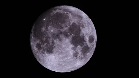 UHD closeup shot of the full moon Stock Footage 115749335