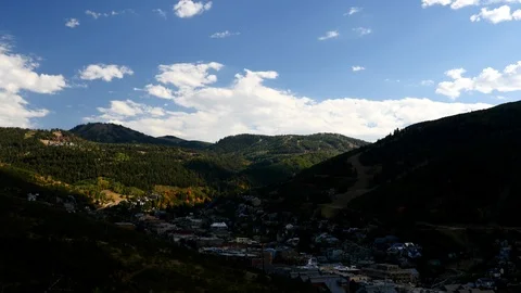 UHD Day-to-night time-lapse of Old Town in summer, Park City, Utah. Stock Footage 98007756