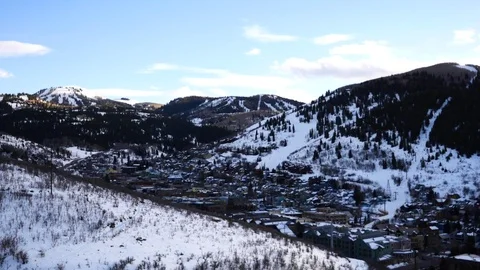 UHD Day-to-night winter time lapse of Park City, Utah. Stock Footage 98007934