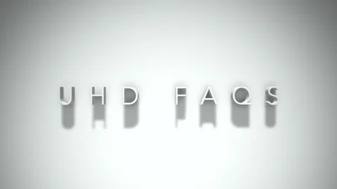 Uhd faqs 3D title animation with shadows on a white background Stock Footage 297673034