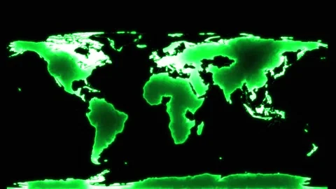 UHD GLOWING WORLD MAP 4K Stock Footage 287057468