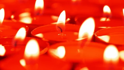 UHD macro of the burning candles Stockbeeldmateriaal 91369509