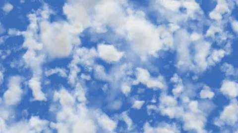 UHD realistic 60 fps 3D animation of the blue cloudy sky Video stock 107784824
