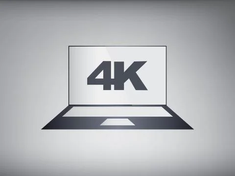 UHD screen laptop computer with modern ultra hd resolution Stock Illustration