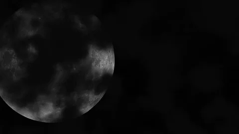 UHD shot of the moon with 3D animated realistic clouds Stockbeeldmateriaal 106549174