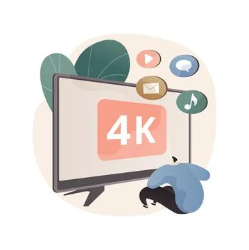 UHD smart TV abstract concept vector illustration. Stock Illustration