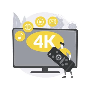 UHD smart TV abstract concept vector illustration. Stock Illustration