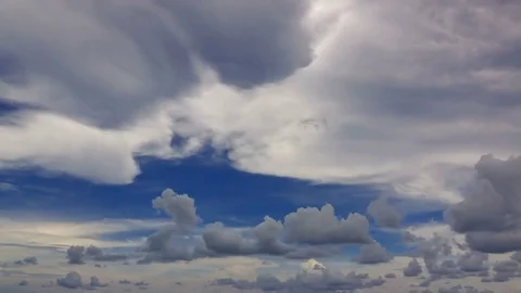 Uhd Timelaps : Blue Sky and with cloud floating over the beach Stock Footage 83402924