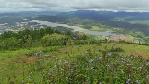 Uhd Timelaps : Landscape mount Langbiang, place of excursions, central highla Stock Footage 83602485