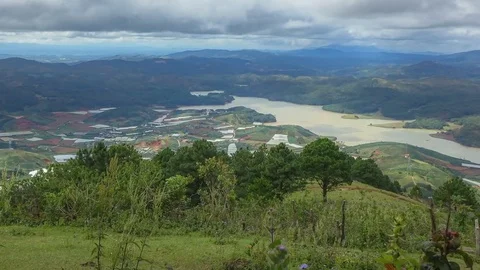 Uhd Timelaps : Landscape mount Langbiang, place of excursions, central highla Stock Footage 83602961