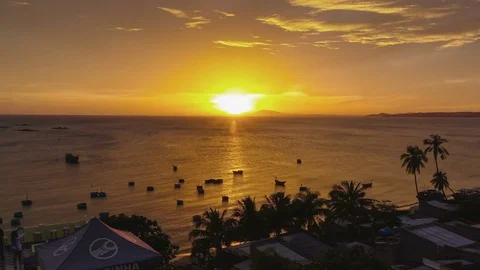 Uhd Timelaps : Sunset in Mui Ne beach, Phan Thiet, Southern Vietnam - Asia Stock Footage 83603195