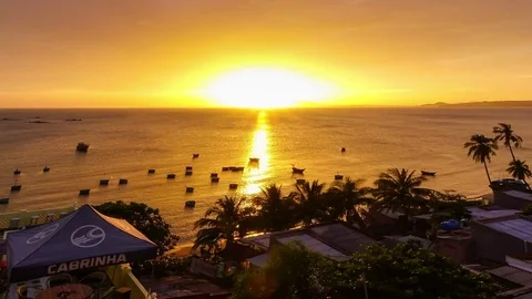 Uhd Timelaps : Sunset in Mui Ne beach, Phan Thiet, Southern Vietnam - Asia Stock Footage 83603311