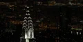 UHD Ultra HD 4K Illuminated Chrysler Building Night New York City Skyline Aerial 4k or 4k+ Resolution