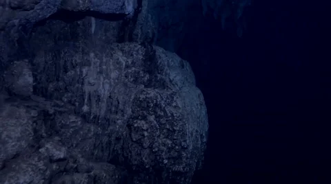 UHD underwater shot inside huge under water cave, Palau Stock Footage 49336697