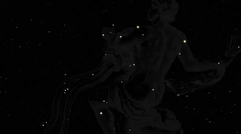 UHD/4K 3D View of Star Sign / Zodiac Sign / Sun Sign / Constellation Aquarius Stock Footage 45926007