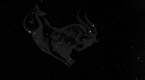 UHD/4K 3D View of Star Sign / Zodiac Sign / Sun Sign / Constellation Capricorn Stock Footage 47207725