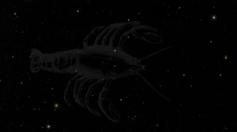 UHD/4K 3D View of Star Sign / Zodiac Sign / Sun Sign / Constellation Cancer Stock Footage 47207924