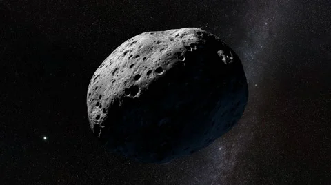 UHD/4k Asteroid Rotating Serenly in Space Stock Footage 42367511