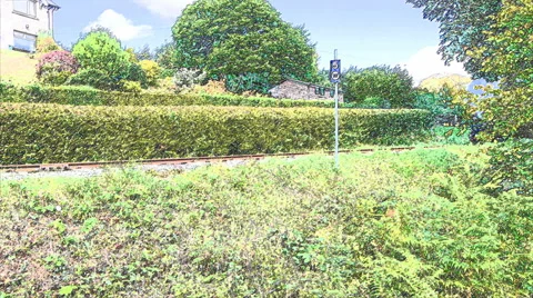 UHD/4K SCATCHY: Miniature Steam Train Passing by. Stock Footage 42911264