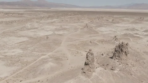 UHD|Pro Res shot of Trona Pinnacles in the Mojave Desert in Trona, California Stock Footage 225741745