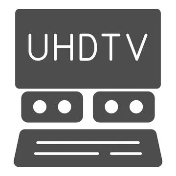 UHDTV system solid icon, monitors and TV concept, ultra high definition Stock Illustration