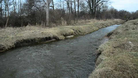 The Uherka river flows quickly in eastern Poland Stock Footage 170074845