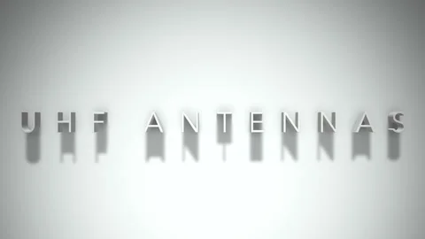 Uhf antennas 3D title animation white text on a white background Stock Footage 298897472