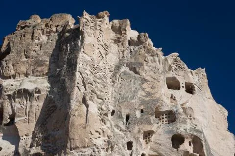 Uhisar Castle in close-up. Stock Photos