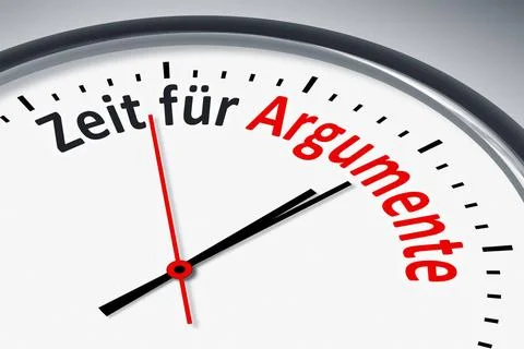 Uhr mit Text Eine Uhr mit Text Zeit fuer Argumente Copyright: xZoonar.com/... 스톡 사진