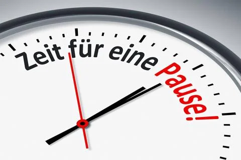 Uhr mit Text Eine Uhr mit Text Zeit fuer eine Pause Copyright: xZoonar.com... Stock Photos