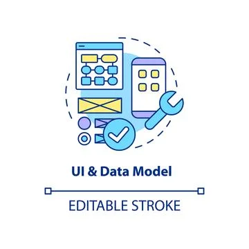 UI and data model concept icon Stock Illustration