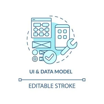 UI and data model turquoise concept icon Stock Illustration
