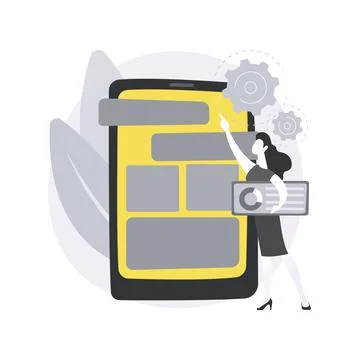 UI and UX design abstract concept vector illustration. Stock Illustration