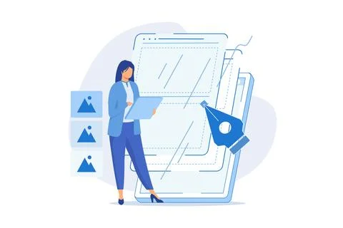 UI and UX design Mobile app UI design, website UX, user interface, interact.. Stock Illustration