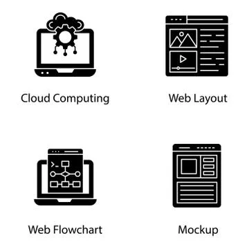 UI and Ux Design Solid Vectors Stock Illustration