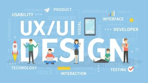 UI and UX. Stock Illustration