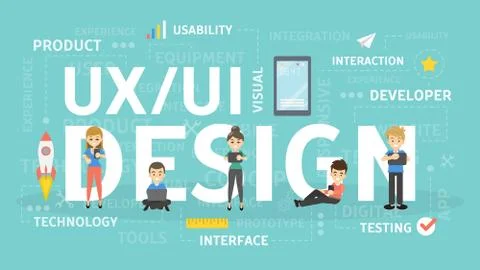 UI and UX. Stock Illustration