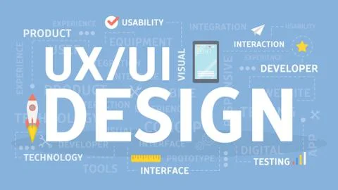 UI and UX. Stock Illustration
